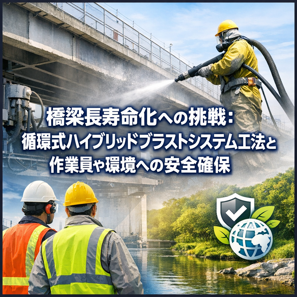 橋梁長寿命化への挑戦：循環式ハイブリッドブラストシステム工法と作業員や環境への安全確保